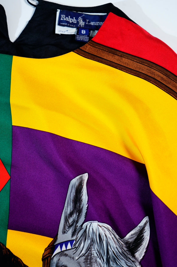 90's "Ralph Lauren" -"SAMPLE" All Over Pattern Silk Pullover-