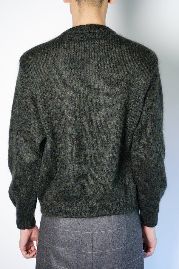 80's "UNITED COLOR OF BENETTON" -Argyle Pattern Crew Neck Mohair Knit Sweater-