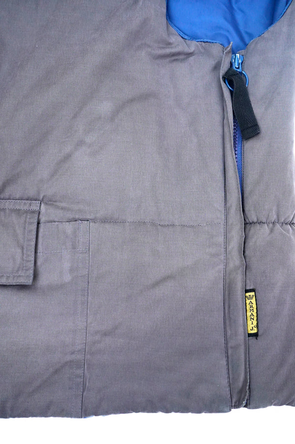 90's "ARMANI JEANS" -U Neck Padding Nylon Vest-