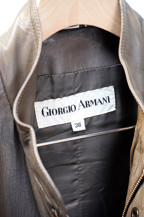 80's "GIORGIO ARMANI" -Leather Jacket-