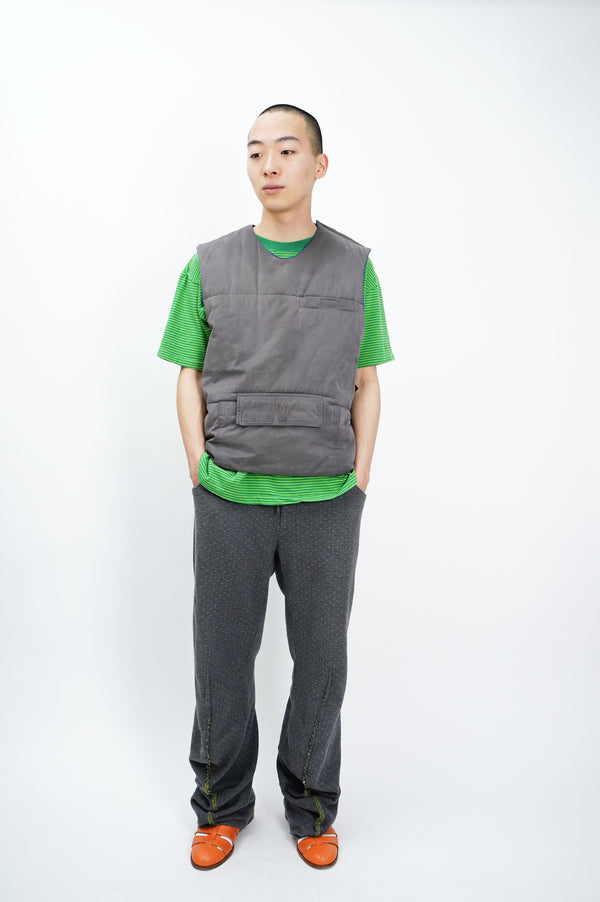 90's "ARMANI JEANS" -U Neck Padding Nylon Vest-