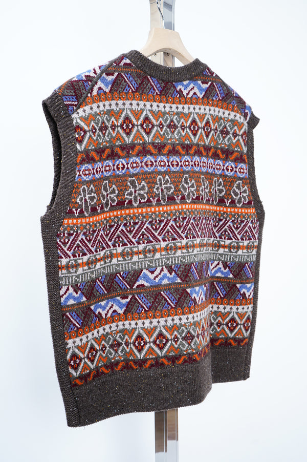 RITCHIE -Fair Isle Cashmere Knit Vest-
