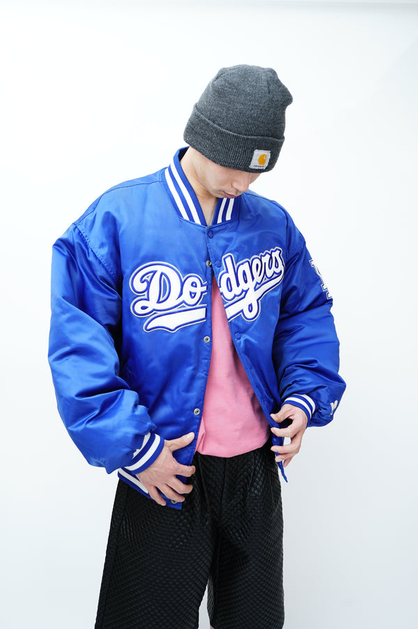 90's "Authentic by STARTER" -Los Angeles Dodgers Nylon Padding Stadium Jumper-
