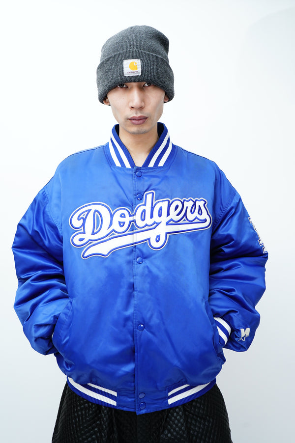 90's "Authentic by STARTER" -Los Angeles Dodgers Nylon Padding Stadium Jumper-