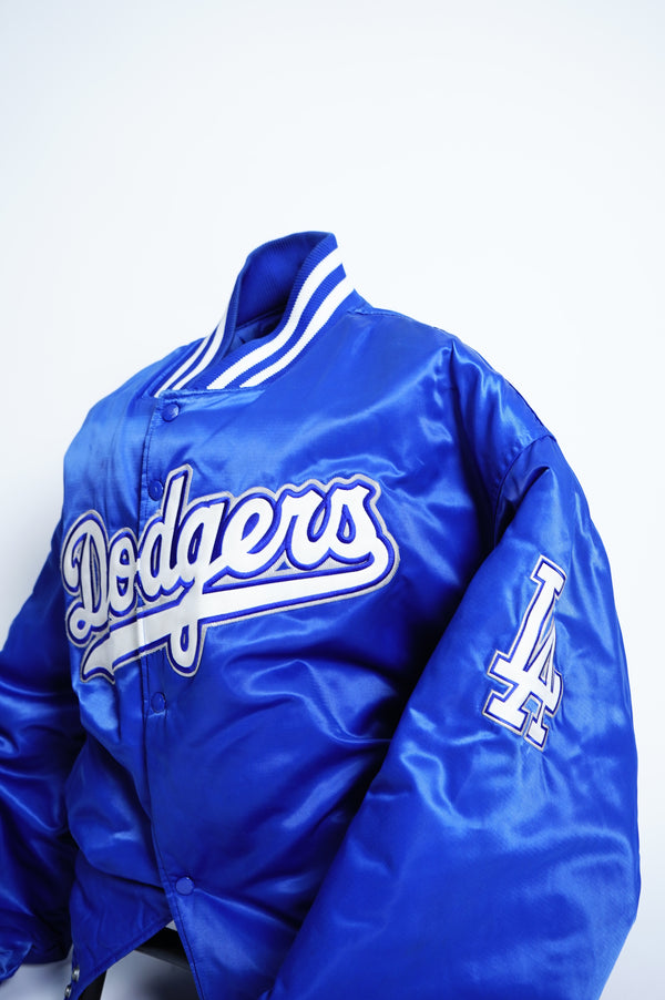 90's "Authentic by STARTER" -Los Angeles Dodgers Nylon Padding Stadium Jumper-