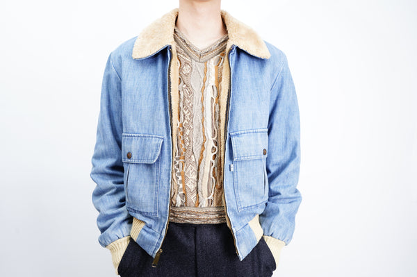 70's "Levi's" -G-1 Type Denim Boa Jacket-