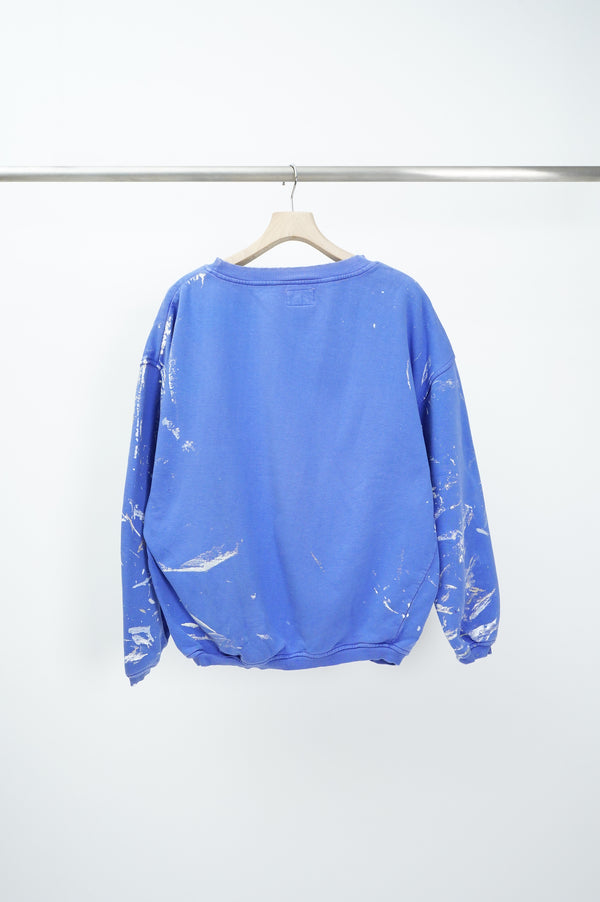 90's "b.u.m. equipment" -Logo Printed Wide Sweat Shirt (Paint)-