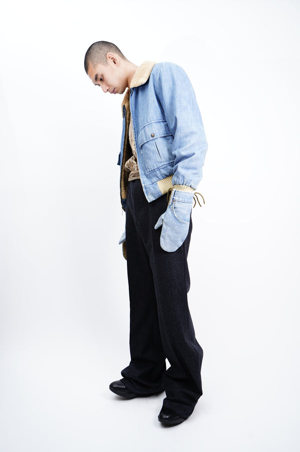 70's "Levi's" -G-1 Type Denim Boa Jacket-