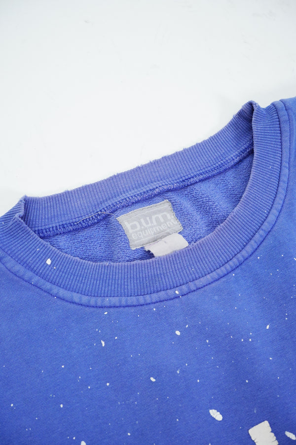90's "b.u.m. equipment" -Logo Printed Wide Sweat Shirt (Paint)-