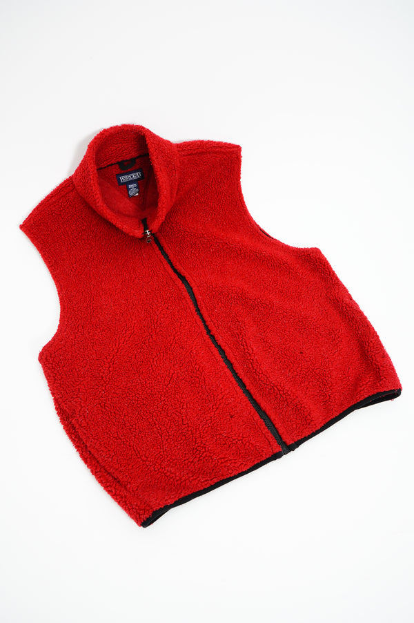 90’s "LANDS' END" -Zip Boa Fleece Vest-