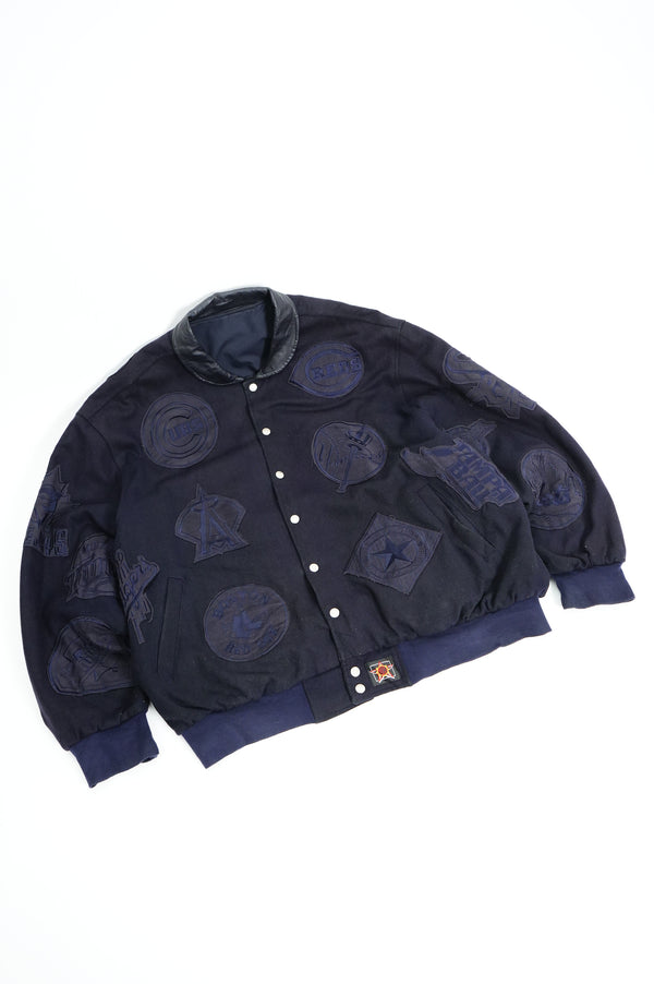 90’s "JH DESIGN" -MLB Team Logo Wool Reversible Sport Jacket-