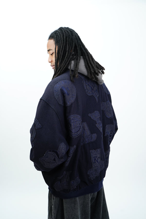 90’s "JH DESIGN" -MLB Team Logo Wool Reversible Sport Jacket-