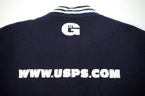 90's "Marty Grace" -"USPS" Logo Patch Embroidery Wool Stadium Jacket-