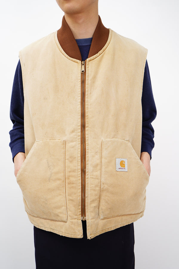 90's "CARHARTT" -Quilting Liner Cotton Duck Vest-