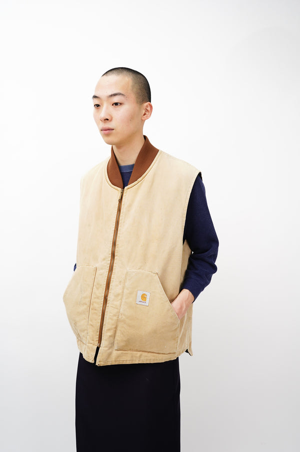 90's "CARHARTT" -Quilting Liner Cotton Duck Vest-