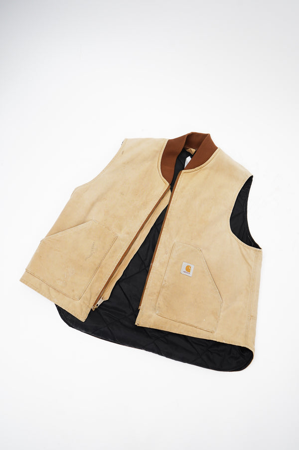 90's "CARHARTT" -Quilting Liner Cotton Duck Vest-