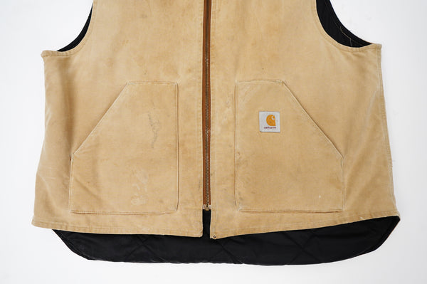 90's "CARHARTT" -Quilting Liner Cotton Duck Vest-