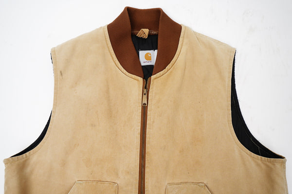 90's "CARHARTT" -Quilting Liner Cotton Duck Vest-