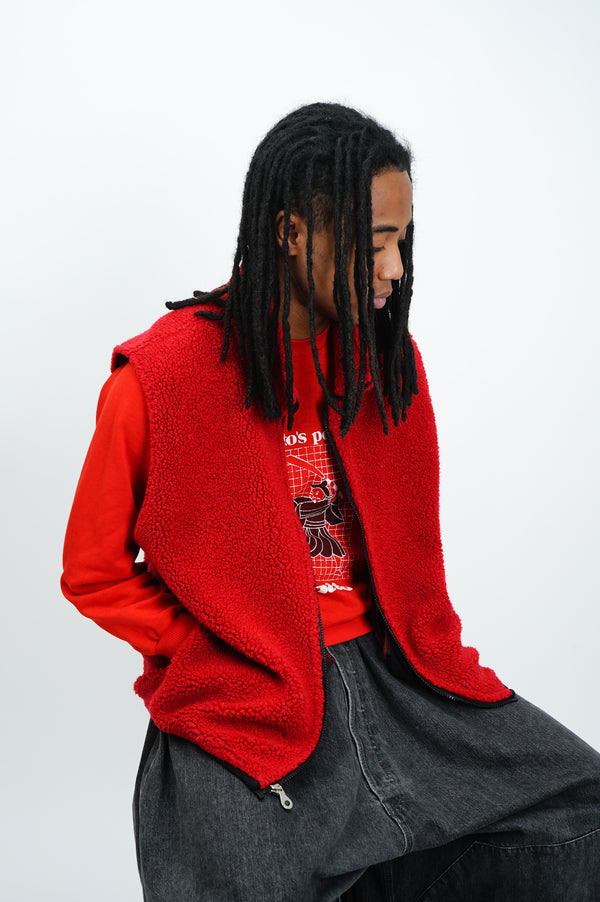 90’s "LANDS' END" -Zip Boa Fleece Vest-