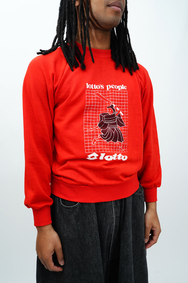80’s "lotto" -"John Newcombe" Printed Raglan Sweat-