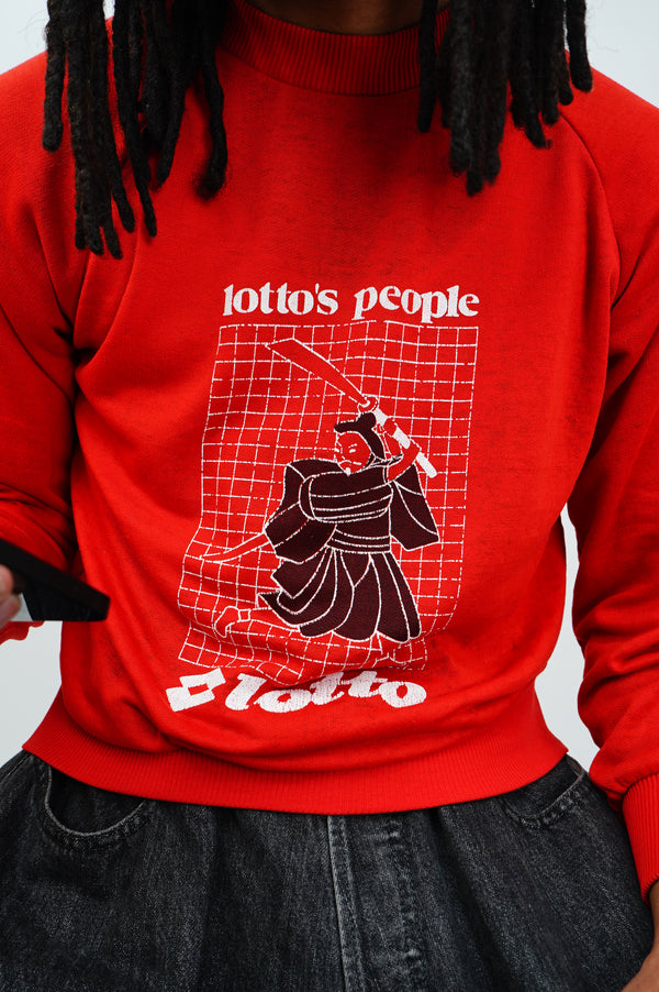 80’s "lotto" -"John Newcombe" Printed Raglan Sweat-