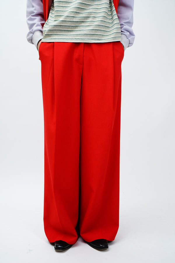 "LAURUSTINUS" -Polyester Baggy Slacks-