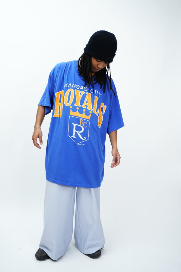 80's "ARTEX" -"KANSAS CITY ROYALS" Logo Print S/S Tee-