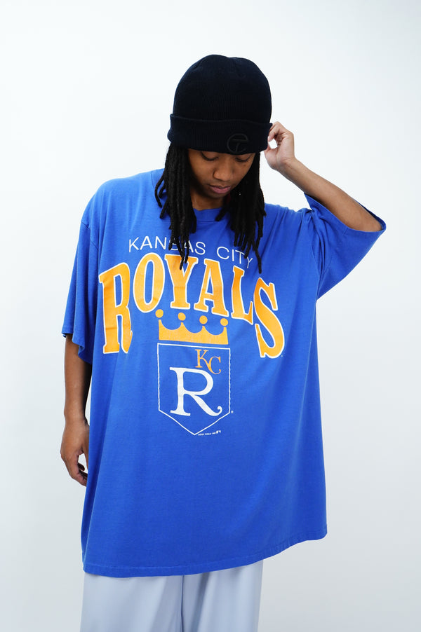 80's "ARTEX" -"KANSAS CITY ROYALS" Logo Print S/S Tee-