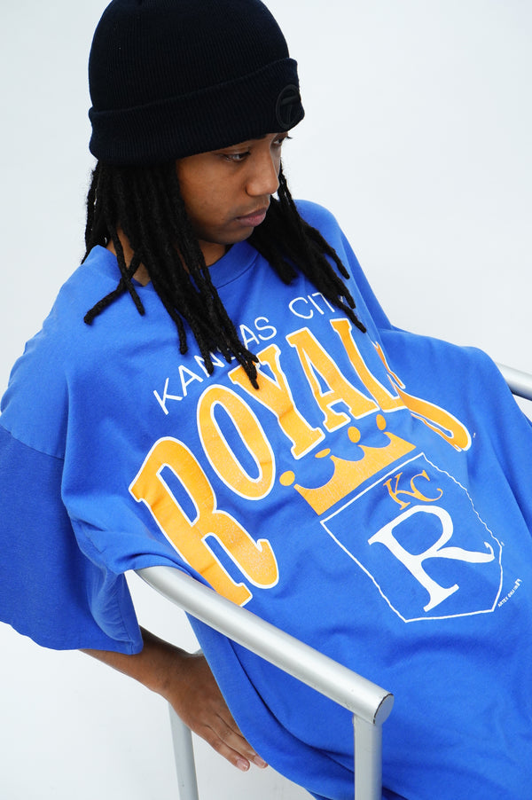 80's "ARTEX" -"KANSAS CITY ROYALS" Logo Print S/S Tee-