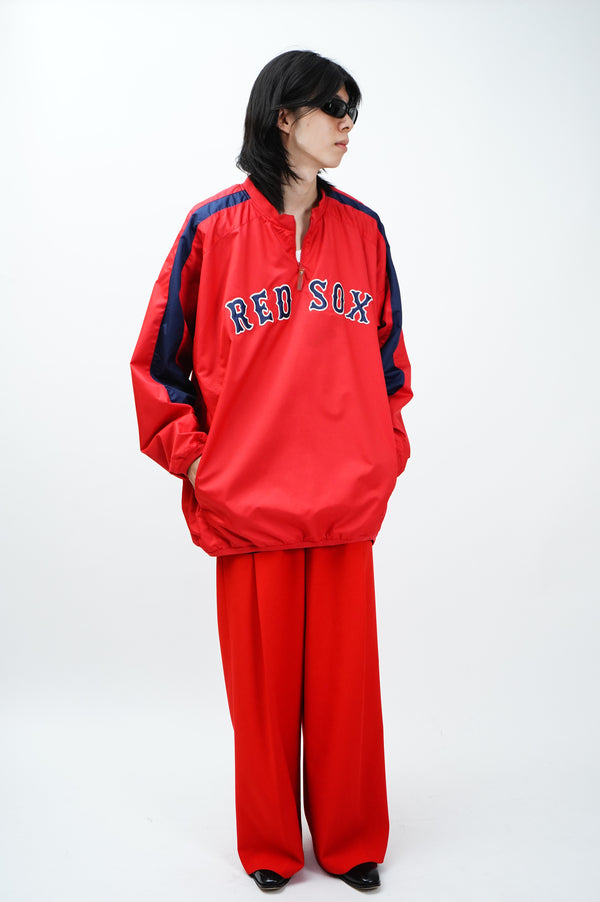 "majestic" -"RED SOX" Logo Embroidery Half Zip Pullover-