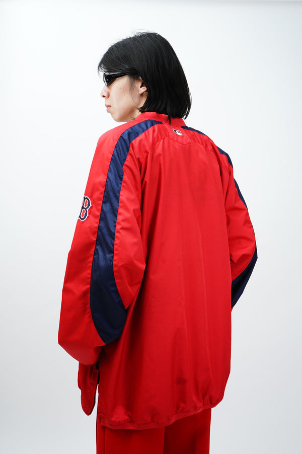 "majestic" -"RED SOX" Logo Embroidery Half Zip Pullover-