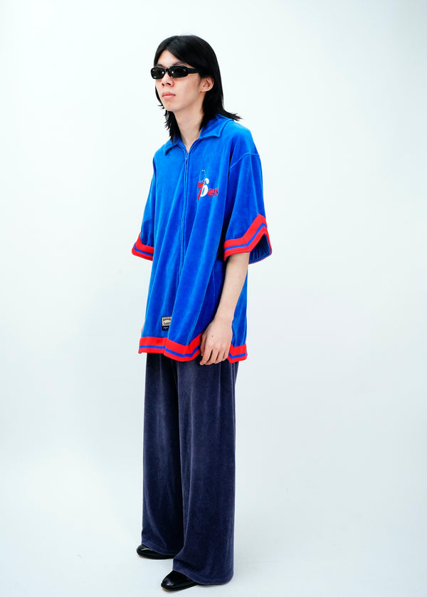"HARD WOOD CLASSICS" -"Philadelphia 76ers" S/S Zip Shirt-