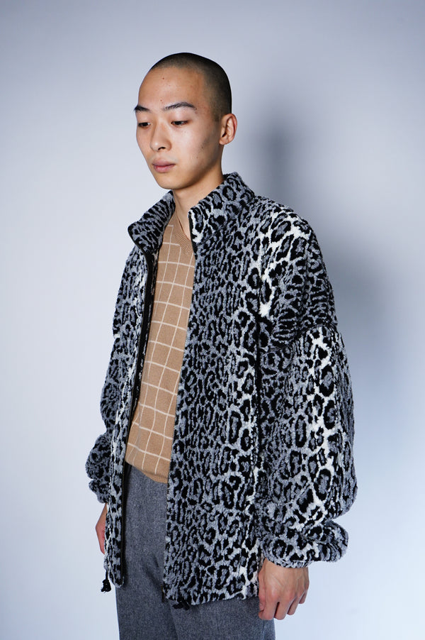 "EZZE WEAR" -Leopard Pattern Fleece Jacket-