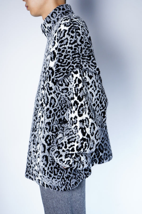 "EZZE WEAR" -Leopard Pattern Fleece Jacket-
