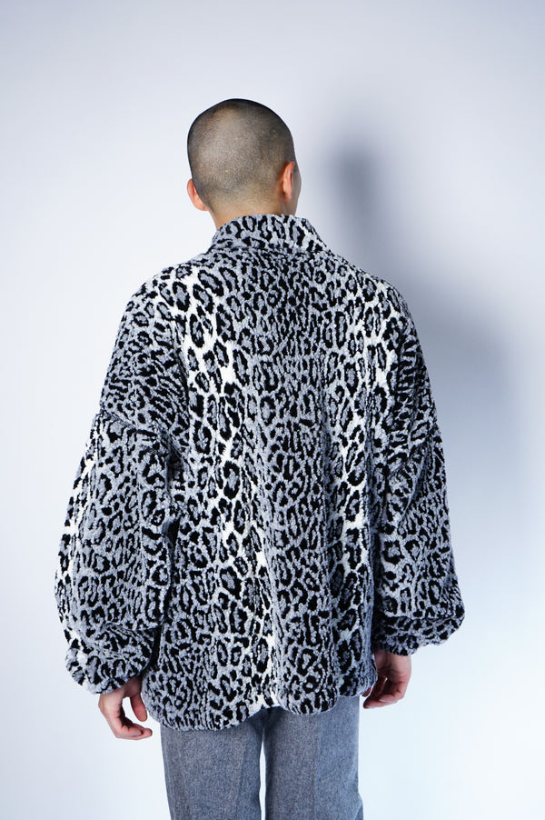 "EZZE WEAR" -Leopard Pattern Fleece Jacket-