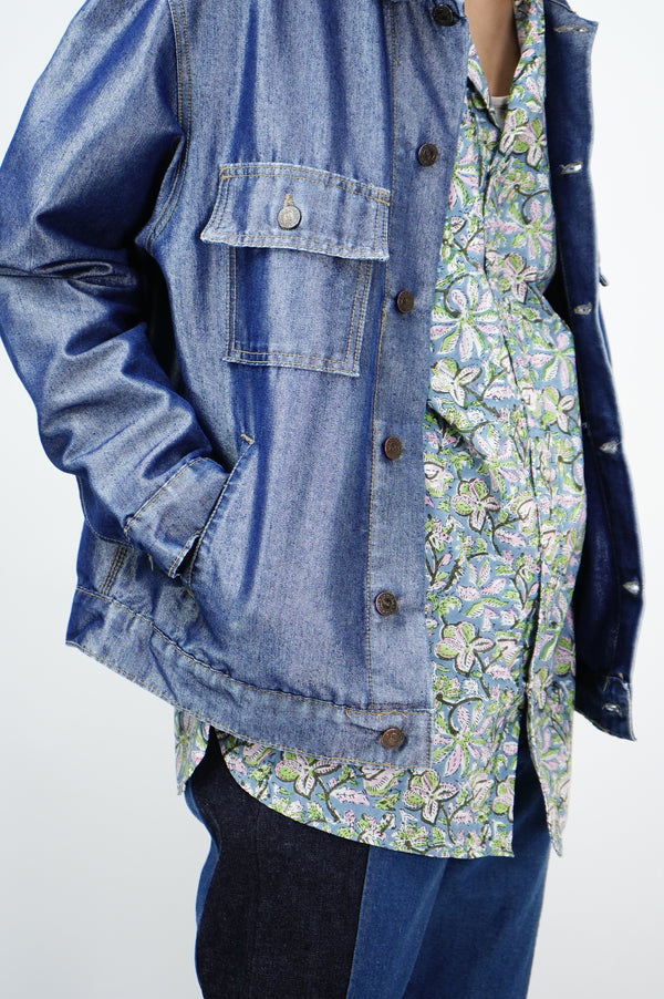 PUTHLI.C -Floral Print Cowboy Shirt-