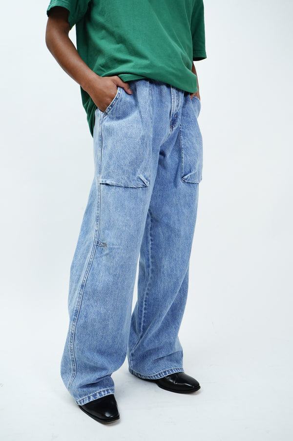 "UNKNOWN" -Baker Type Baggy Denim Pants-