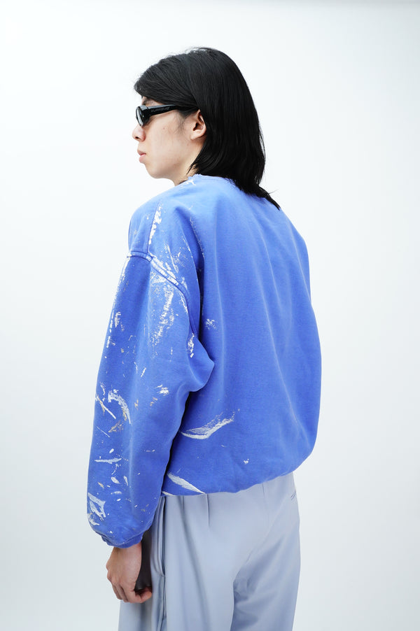 90's "b.u.m. equipment" -Logo Printed Wide Sweat Shirt (Paint)-