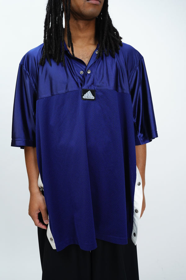 2000's "adidas" -Side Button Jersey S/S Game Shirt-