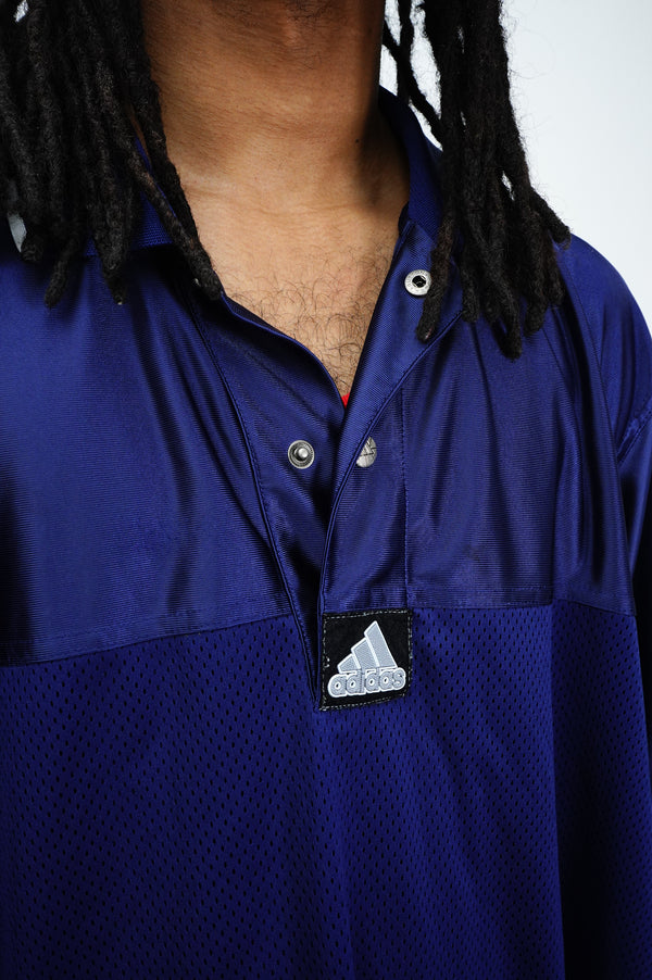 2000's "adidas" -Side Button Jersey S/S Game Shirt-