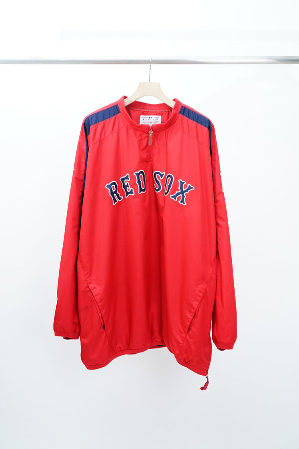 "majestic" -"RED SOX" Logo Embroidery Half Zip Pullover-