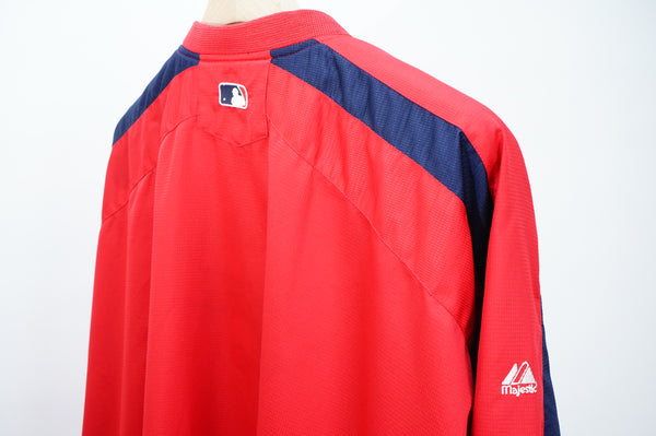 "majestic" -"RED SOX" Logo Embroidery Half Zip Pullover-