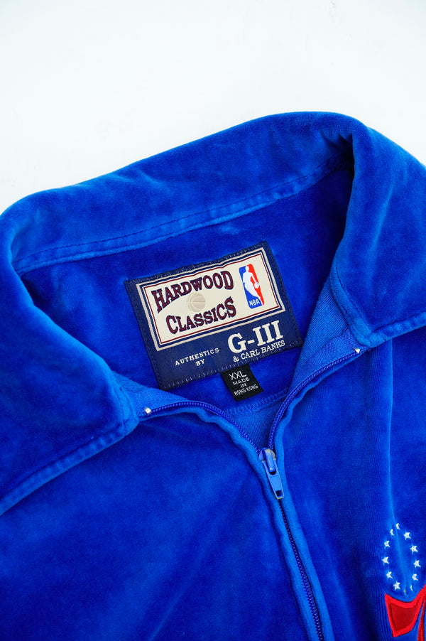"HARD WOOD CLASSICS" -"Philadelphia 76ers" S/S Zip Shirt-