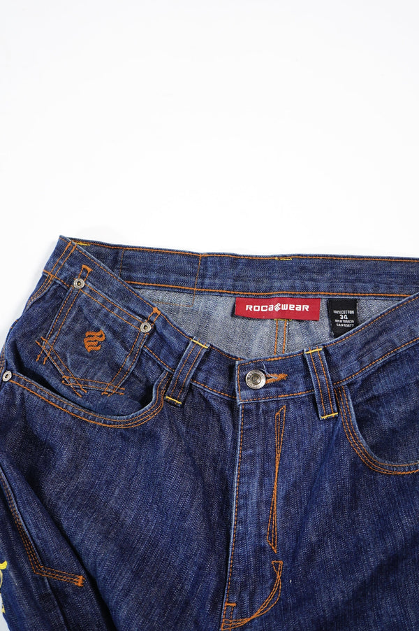 2000's "ROCAWEAR" -Wide Straight Denim Pants-