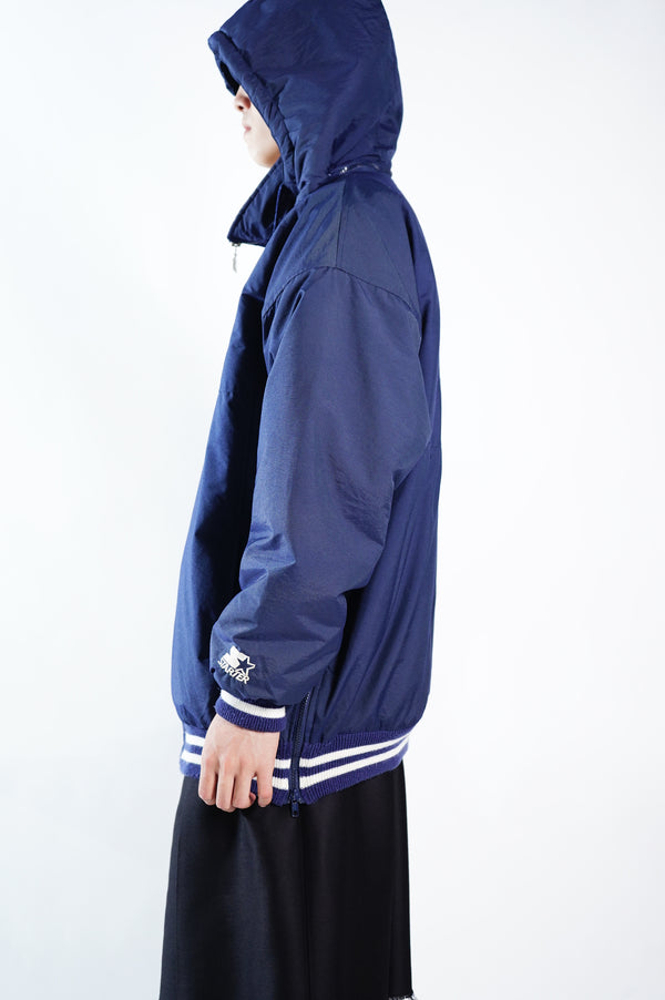 "STARTER" -"YANKEES" POLY/NYLON Padding Studium Jumper(WITH HOOD)-