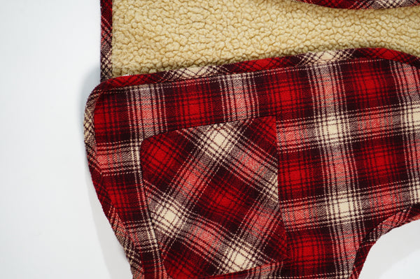 90's "BANANA REPUBLIC" -Ombre Check Pattern Boa Liner Vest-
