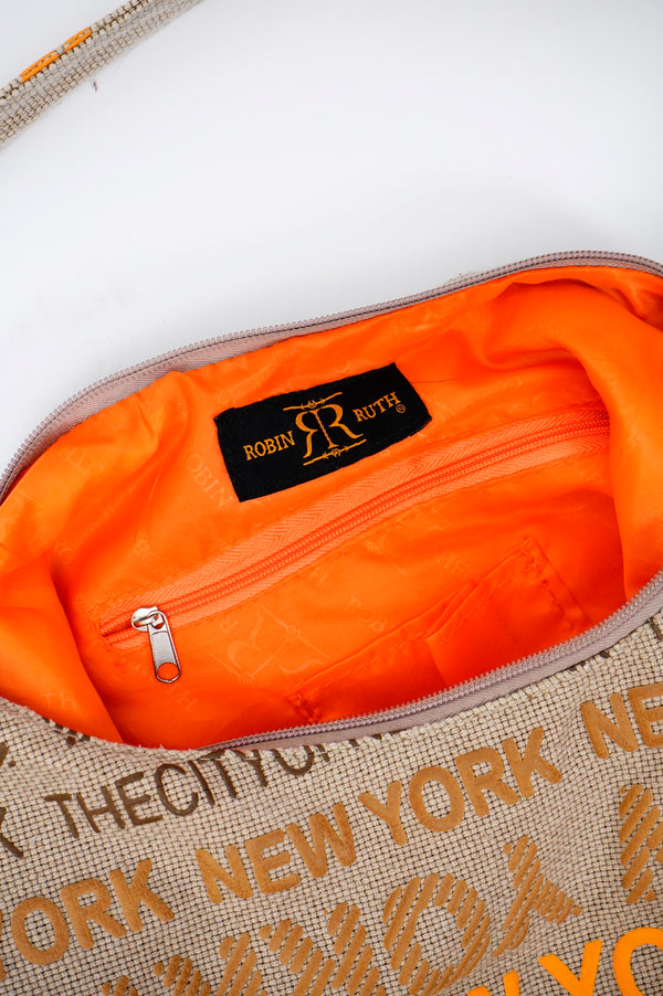 "ROBIN RUTH" -"NEW YORK" Print Tote Bag-