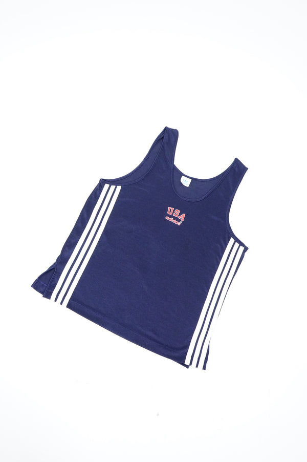 80's "adidas" -"USA" Logo Print Tank Top-
