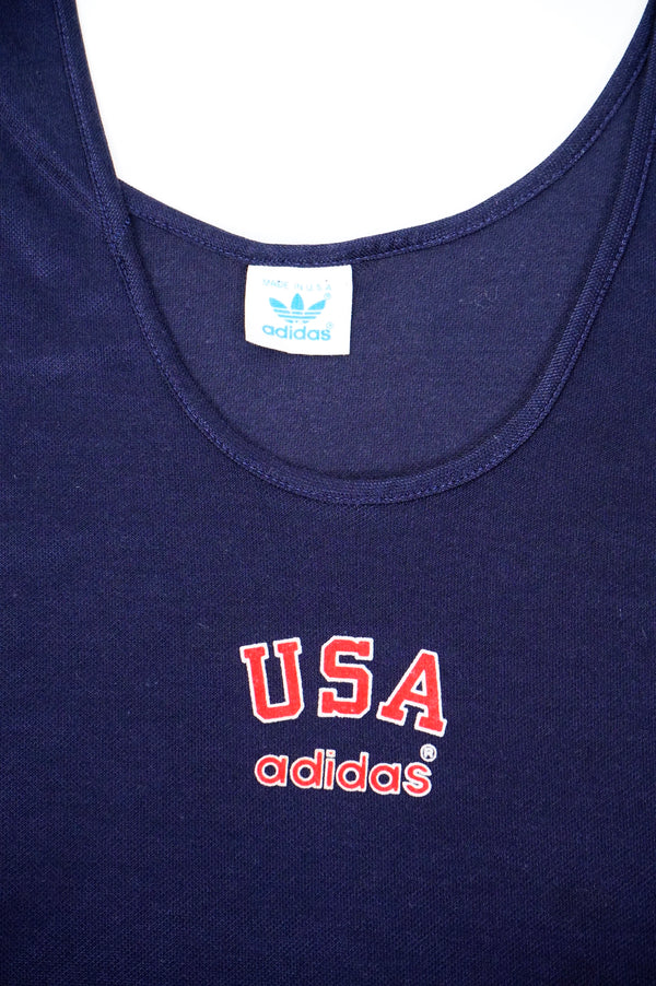 80's "adidas" -"USA" Logo Print Tank Top-
