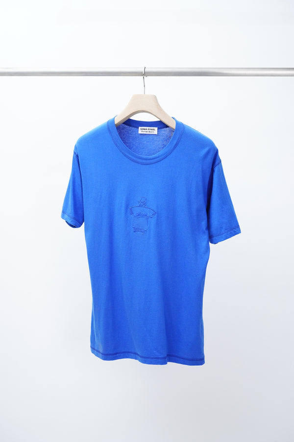 90's "SONIA RYKIEL" -"PERFUMES" Logo Embroidery S/S Tee-